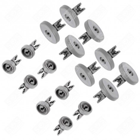 SET OF 16 WHEELS (8 UPPER BASKETS AND 8 ORIGINAL UPPER BASKETS) DISHWASHER - 50286967000, 50286965004