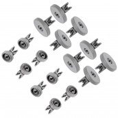 Set of 16 wheels (8 upper baskets and 8 original upper baskets)