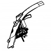 Front of turquoise handle with pump