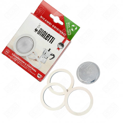 KIT 3 GASKETS AND 3/4 CUPS MOKA ORIGINAL PLATE COFFEE MAKER, ESPRESSO - 0800003, 0800033