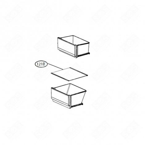 VEGETABLE BIN SHELF, RACK (REFERENCE 121B) 440X385 MM REFRIGERATOR, FREEZER - ACQ30545603