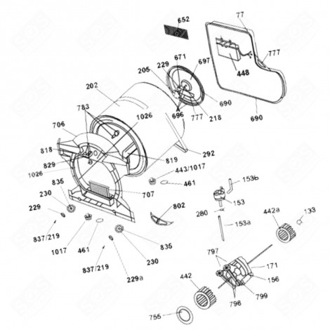 DRUM REFERENCE 202 TUMBLE DRYER - 40016172