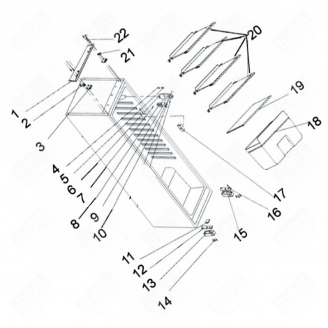 HINGE BASE (REFERENCE NO. 21) REFRIGERATOR, FREEZER - 12040198, 1019806