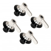 Set of 4 original black/stainless steel control knobs