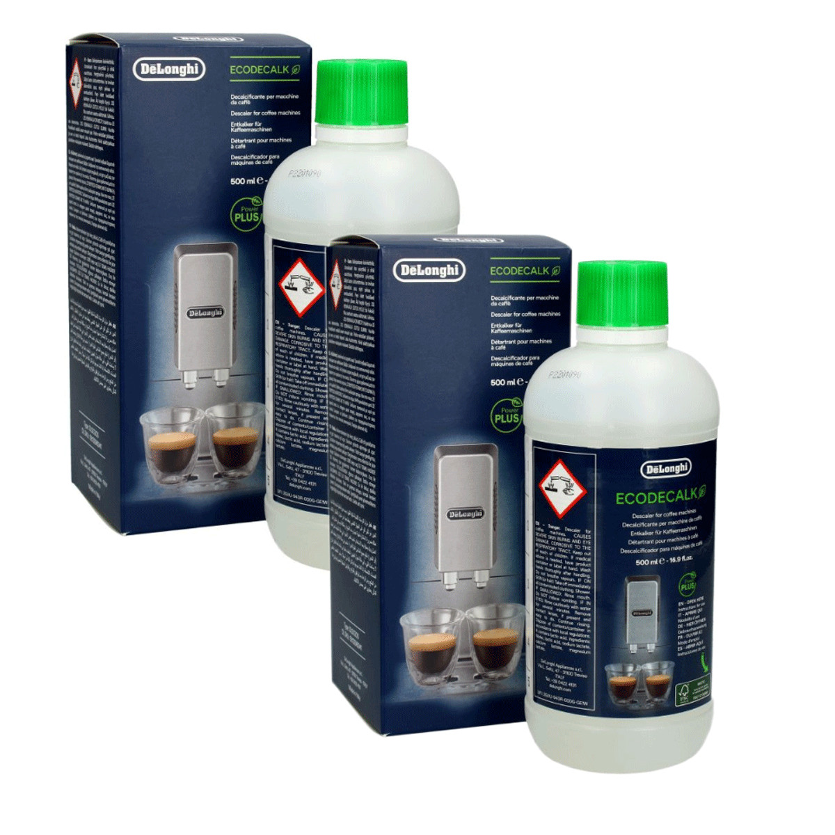 2-pack - 500ml ECODECALK descaler DELONGHI 5513296041, AS00006179