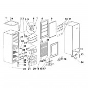 Original upper drawer and central (freezer part, reference n°21)