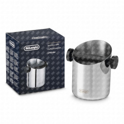 Coffee grounds container in stainless steel