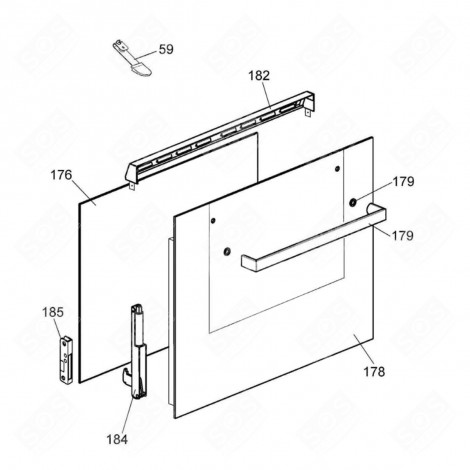 OUTER GLASS (MARK NO. 178) GAS / ELECTRIC OVENS - 42831490