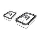 Set of 2 glass containers