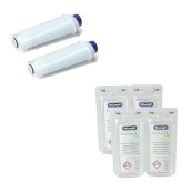 Set of 2 water filters and 2 descaling sets
