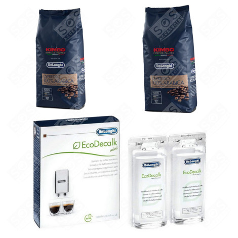 SET OF 2 PACKS OF KIMBO ARABICA COFFEE BEANS 1KG AND 1 DESCALER COFFEE MAKER, ESPRESSO - 5513215211, 5513282391