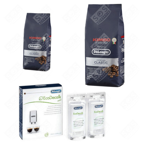 SET OF 2 PACKS OF KIMBO COFFEE BEANS 1KG AND 1 DESCALER COFFEE MAKER, ESPRESSO - 5513282371, 5513215201