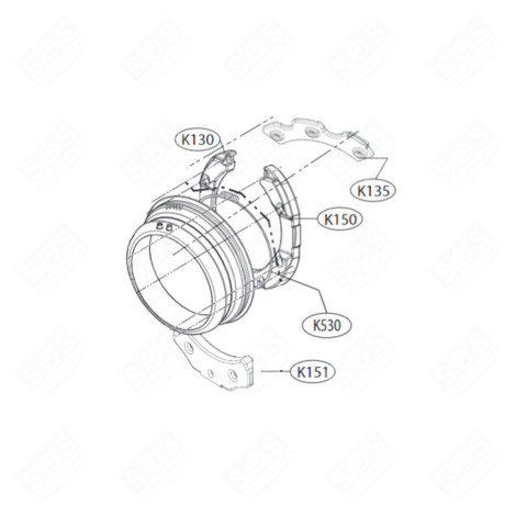 LEFT COUNTERWEIGHT (REFERENCE K130) WASHING MACHINES - MAG63763001, MAG63763016 