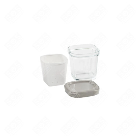 BOX OF 6 GLASS YOGURT POTS WITH LIDS (WITHOUT DRIP TRAYS) YOGHURT MAKER - XF100101, XF100501