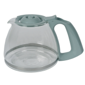 Green glass carafe with lid