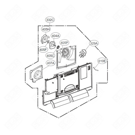 EVAPORATOR COVER (REFERENCE 332C) REFRIGERATOR, FREEZER - AEB73764531