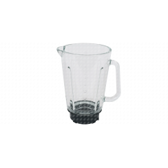 Glass blender jug with black base
