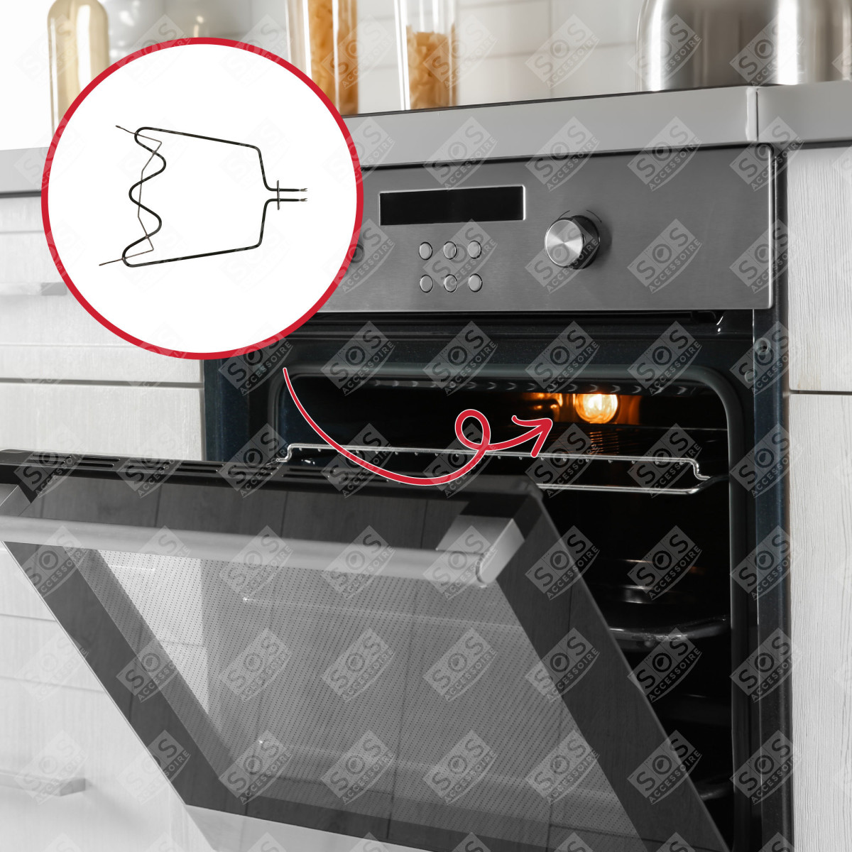 Elemento Riscaldante Originale Per Lavatrice Whirlpool Bauknecht 2050W 230V Con Sonda NTC 481225928871