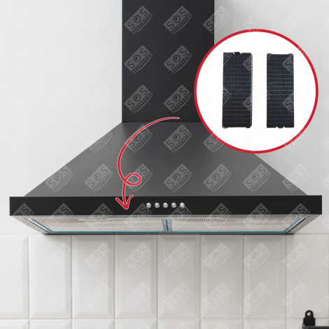 SET OF 2 CARBON FILTERS FCH260 ACM26 EXTRACTOR HOOD - 49016876 49016877