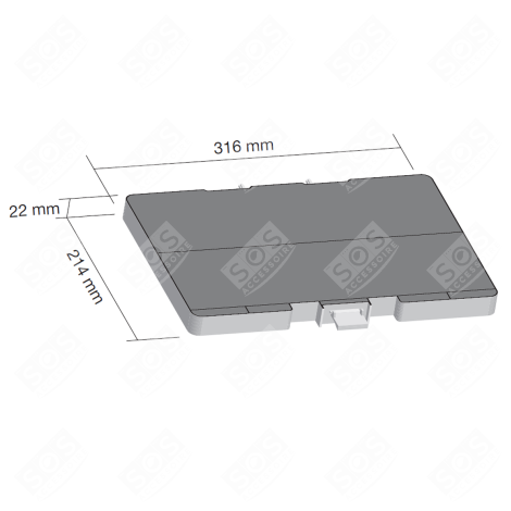 FILTRE DE CHARBON ACTIF  316X2 EXTRACTOR HOOD - 00705432
