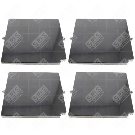 SET OF FOUR CHARCOAL FILTERS AIRFORCE FC120 AFFCAF16CS 260X256X17 MM EXTRACTOR HOOD - 480122100934