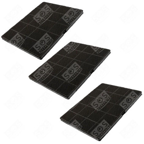 SET OF THREE CHARCOAL FILTERS 235X190X10 MM EXTRACTOR HOOD - 33005521
