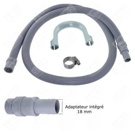 UNIVERSAL DRAIN HOSE EXTENSION KIT 18-22MM (L1500MM, INTEGRATED CONNECTOR) WASHING MACHINES - 3666356130067