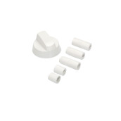 White universal oven knob with 5 adapters