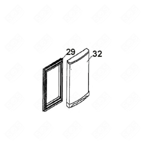 DOOR SEAL (REFRIGERATOR SECTION, REFERENCE 29) REFRIGERATOR, FREEZER - 40040061