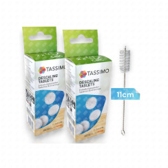 8 Original TASSIMO Descaling Tablets with Cleaning Brush