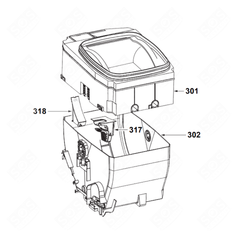UPPER HALF TANK (REFERENCE 301) WASHING MACHINES - 52X5036