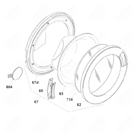 COMPLETE DOOR WASHING MACHINES - 70012578, 70067427