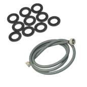 Universal water inlet hose with straight connectors (L1500mm 3/4 F x 3/4 F) and gaskets 20/27