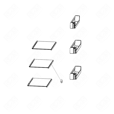 SHELF (REFERENCE 42) REFRIGERATOR, FREEZER - 0530054543, 49073560