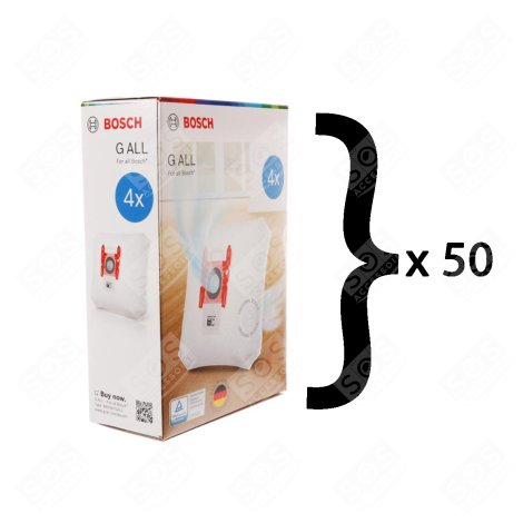 LOT OF 50 BOXES OF 4 ORIGINAL TYPE G BAGS VACUUM CLEANER  - 00576334,17000940