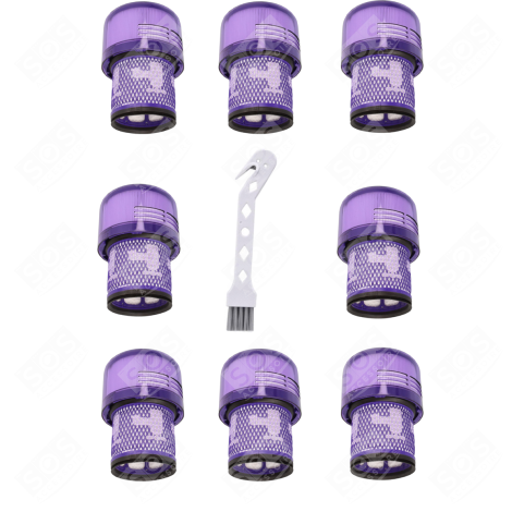 SET OF 8 HEPA FILTERS COMPATIBLE WITH V11 V12 V15 WITH CLEANING BRUSH VACUUM CLEANER  - 970013-02, 970013-02