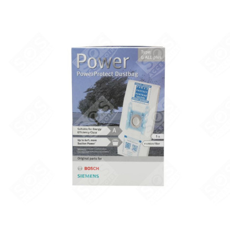 BOX OF 5 G-ALL BAGS (ORIGINAL) VACUUM CLEANER  - 00577549