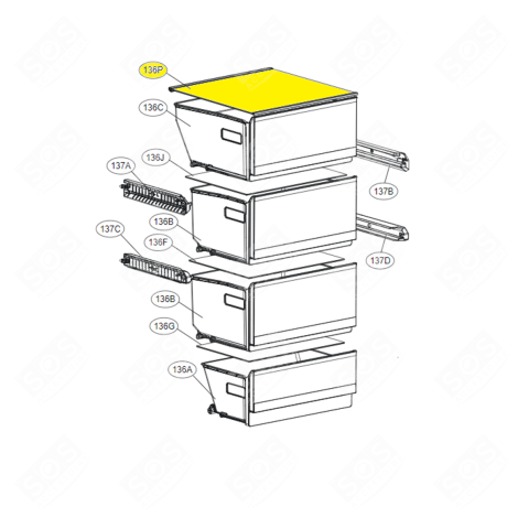 GLASS SHELF REFRIGERATOR, FREEZER - AHT74973933