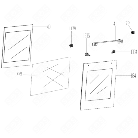 OUTER GLASS (REFERENCE 884) GAS / ELECTRIC OVENS - 210444653
