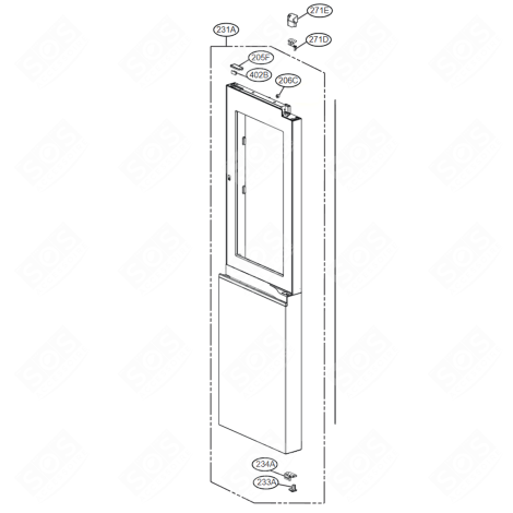 DOOR (REFRIGERATOR PART) 231A REFRIGERATOR, FREEZER - ADD76419967