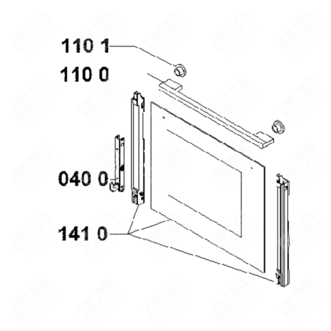 OUTER GLASS (REFERENCE 1410) GAS / ELECTRIC OVENS - C00856366, 488000856366