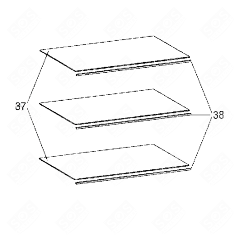 FRONT PROFILE SHELF (REFERENCE 38) REFRIGERATOR, FREEZER - 42136997