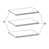 Front profile shelf (reference 38)