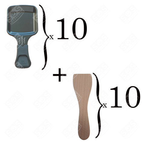 SET OF 10 RACLETTE PANS AND 10 WOODEN PADDLES FOR PAN, RACLETTE SPATULA RACLETTE, GRILL, WOK - AS306002, AS306003