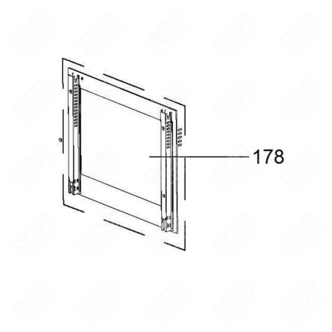 GLASS, DOOR GLASS (REFERENCE 178) GAS / ELECTRIC OVENS - 49043181
