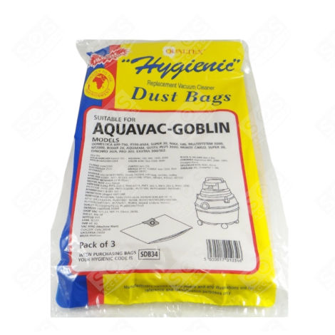 SET OF 3 PAPER BAGS VACUUM CLEANER  - QUASDB34