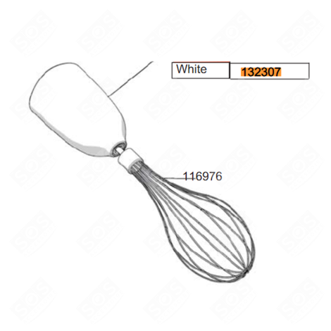 WHITE WHISK CONNECTOR (REFERENCE 132307) FOOD PROCESSOR - 510330110