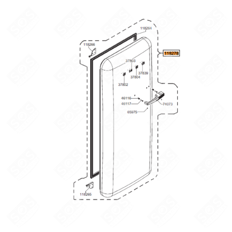 COMPLETE DOOR (PART NO. 118278) REFRIGERATOR, FREEZER - 696139570