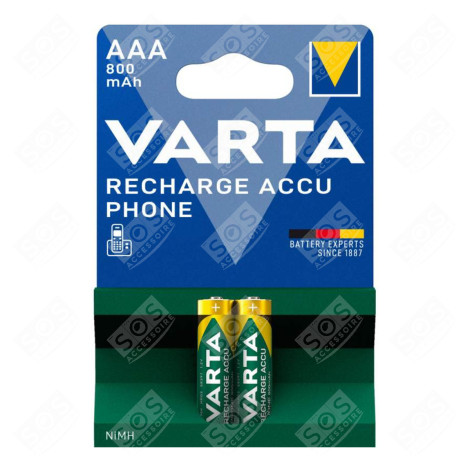 SET OF 2 RECHARGEABLE BATTERIES AAA LR03 NIMH 800MAH ACCESSORIES AND MAINTENANCE  - 58398101402