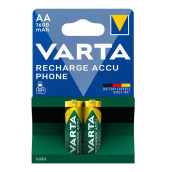 Set of 2 rechargeable AA LR06 NIMH 1600 MAH batteries